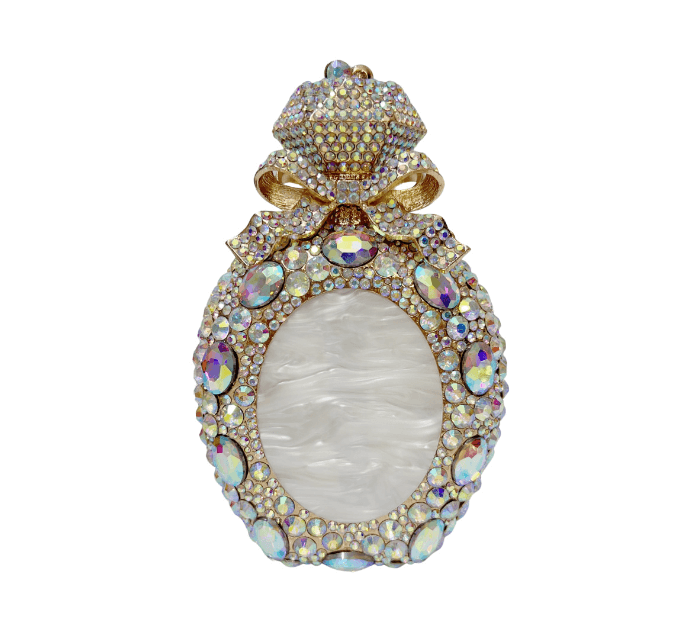 Jade Elixir Bottle-Shaped Crystal Clutch in Oval Gold AB - WAAMII