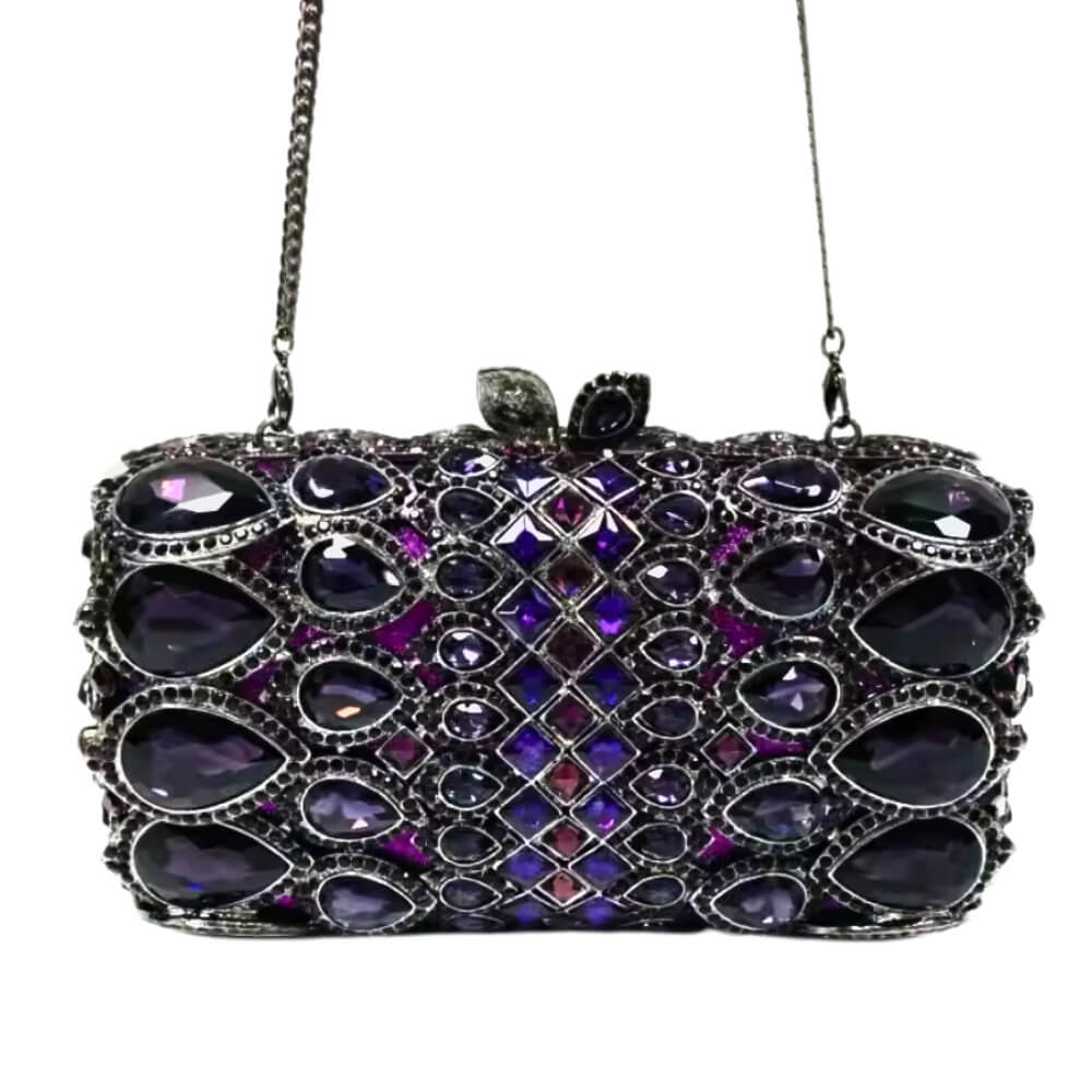 Rainora Droplets Rhinestone Clutch - Back view (5) - WAAMII