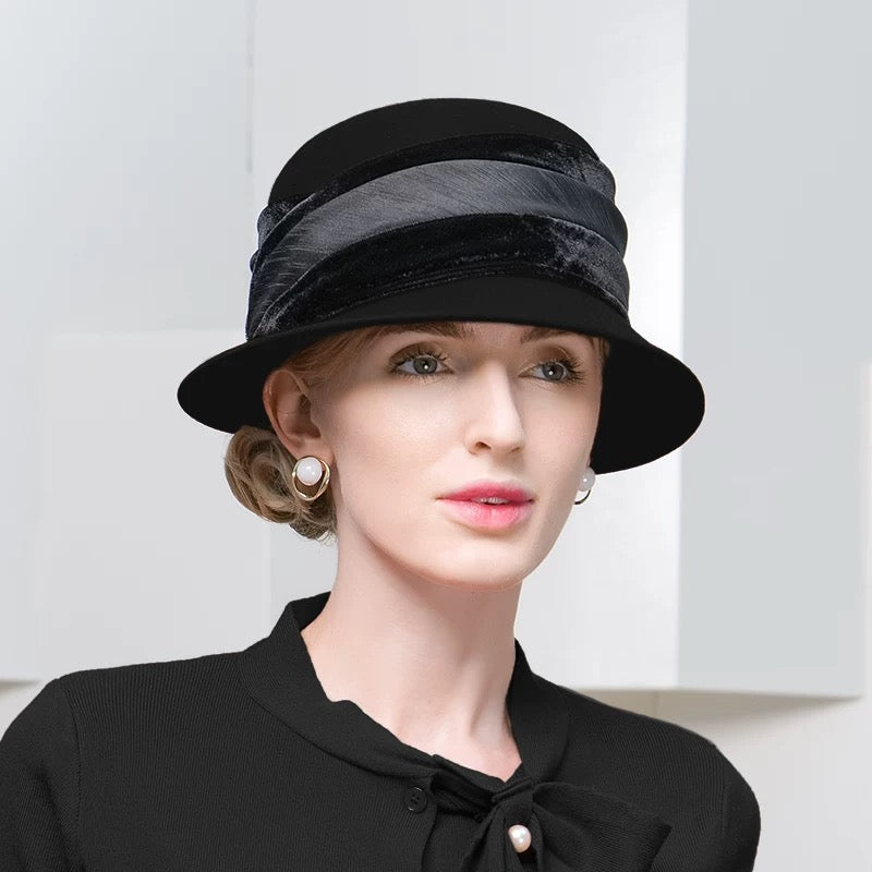 New Fashion Plaid Wool Bucket Hat - Mix Gray - Luxury Accessories by WAAMII