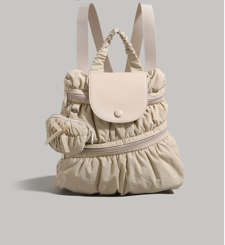 Bowknot Nylon Backpack Large Laptop School Bag For College Girls - Main product view (1) - WAAMII
