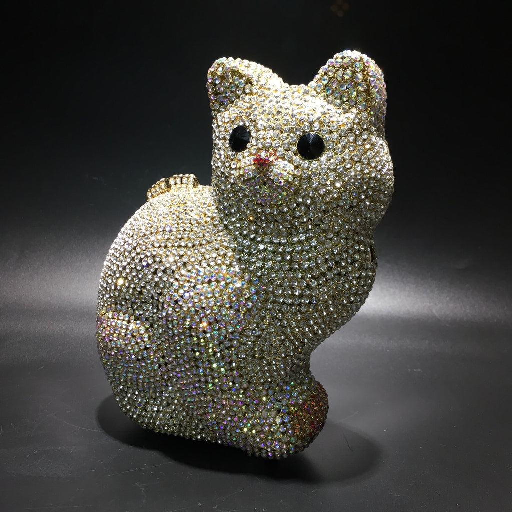 Sparkle Meow Kitty Rhinestone Clutch Purse - 详情-07 view - WAAMII