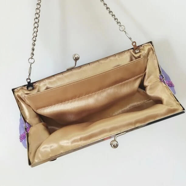 Elegant Handcrafted Beaded Embroidery Clip Clutch Purse
