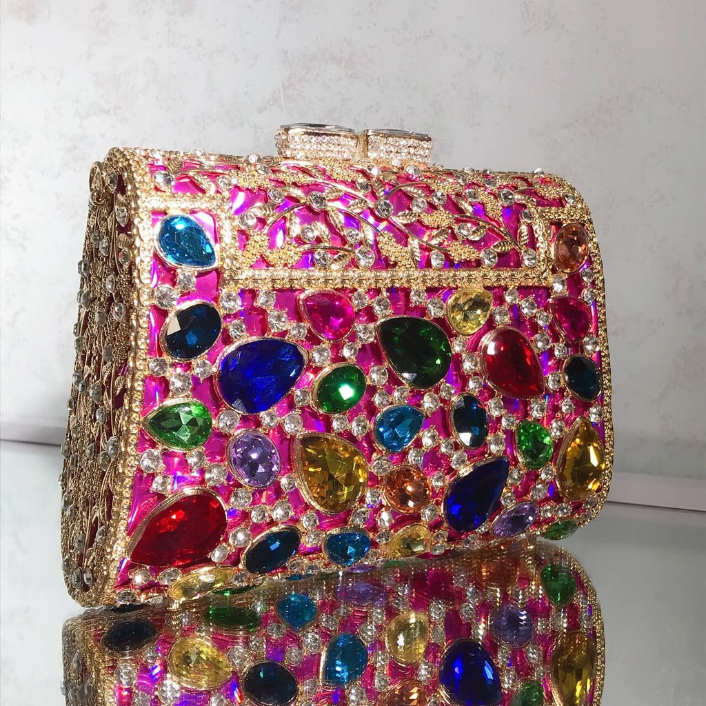 Gemma Fleur Rain Rhinestone Clutch - 详情-07 view - WAAMII
