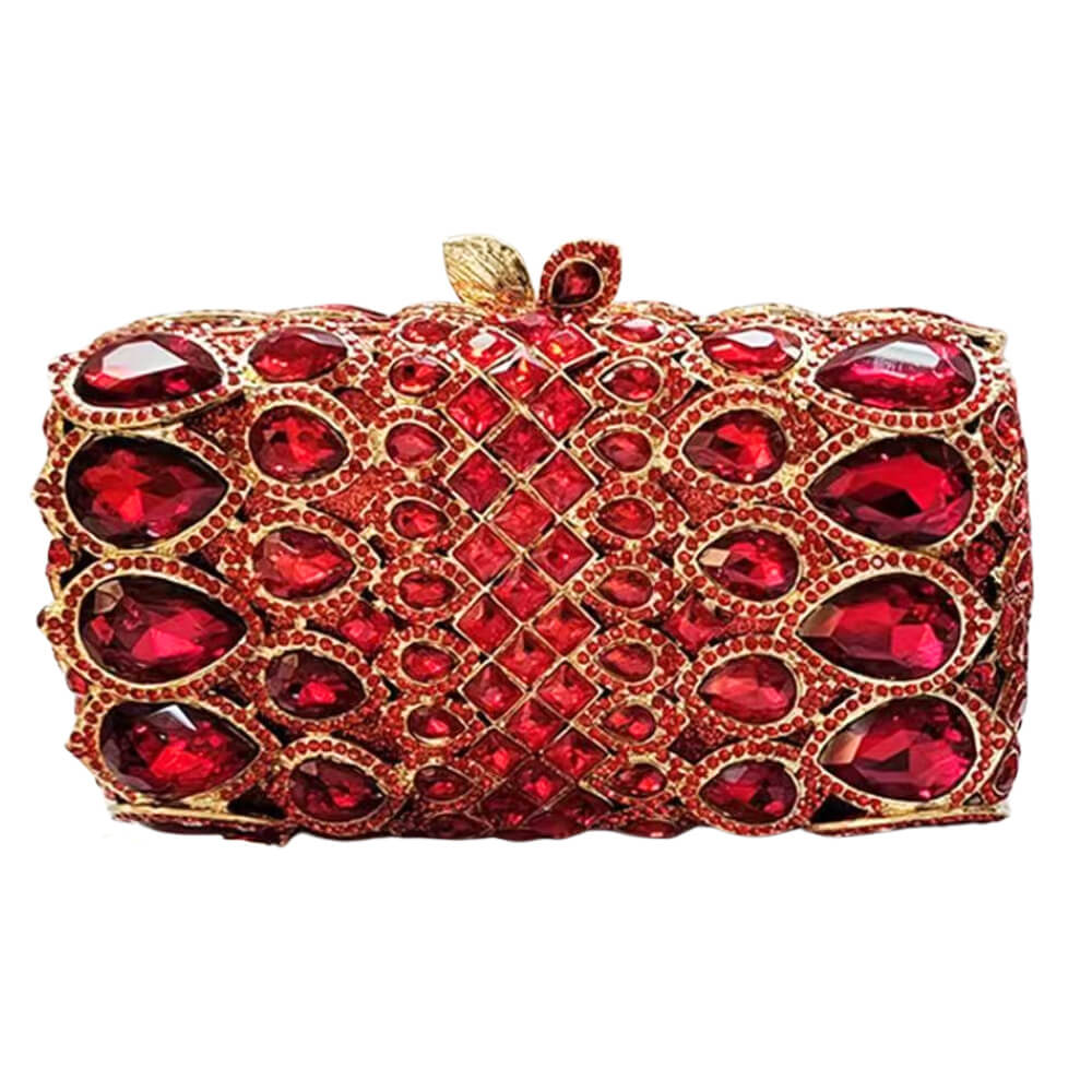 Rainora Droplets Rhinestone Clutch in Red - WAAMII