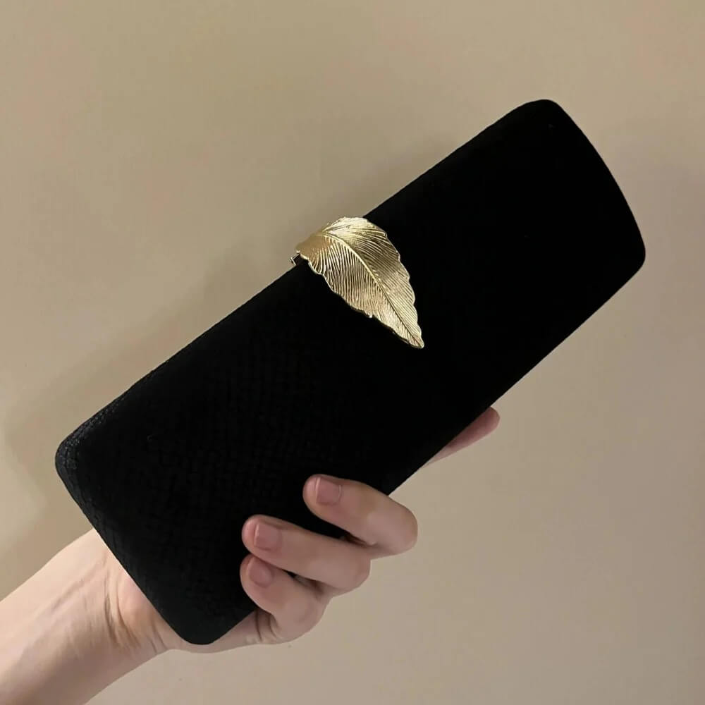 Elegant Gold Leaf Clutch Bag