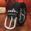 Sera Chrome Vintage Skinny Studded Leather Belt - Angle view (2) - WAAMII