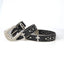 GothGlow Crystal Cross Leather Belt-Black - 详情-06 view - WAAMII