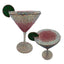 CrystaTini Stemmed Cocktail Clutch with Lemon Slice & Mirror Lid in Iridescent Pink Gold Interior - WAAMII