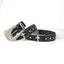 GothGlow Crystal Cross Leather Belt-Black - Back view (5) - WAAMII