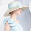 Elegant Linen Wide-Brim Kentucky Derby Hat for Women