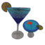 CrystaTini Stemmed Cocktail Clutch with Lemon Slice & Mirror Lid in Blue Danube - WAAMII