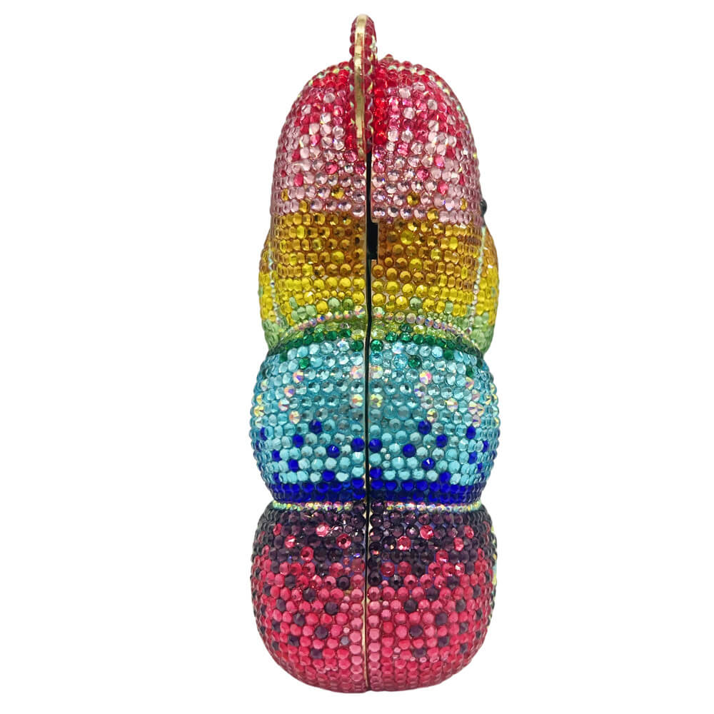 Rainbow TwinkleBear Rhinestone Clutch
