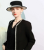 Black White Elegant Flat Brimmed Hat Wool Felt Fedoras - - Luxury Accessories by WAAMII