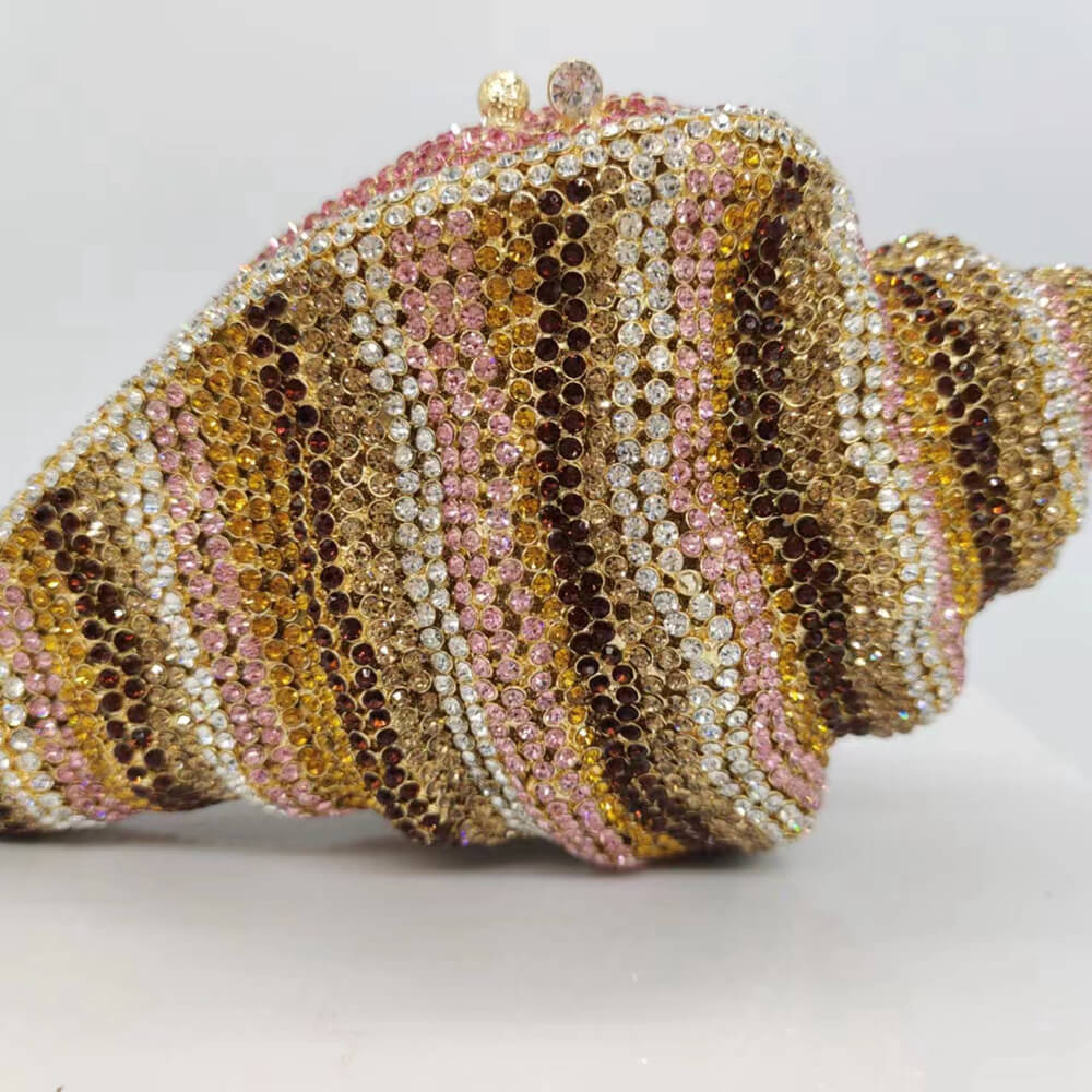 Crystal Conch Shape Minaudiere - - Luxury bags by WAAMII