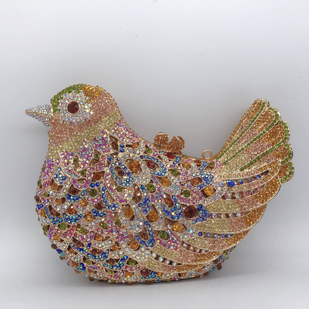 Multicolor Crystal Dove Minaudière