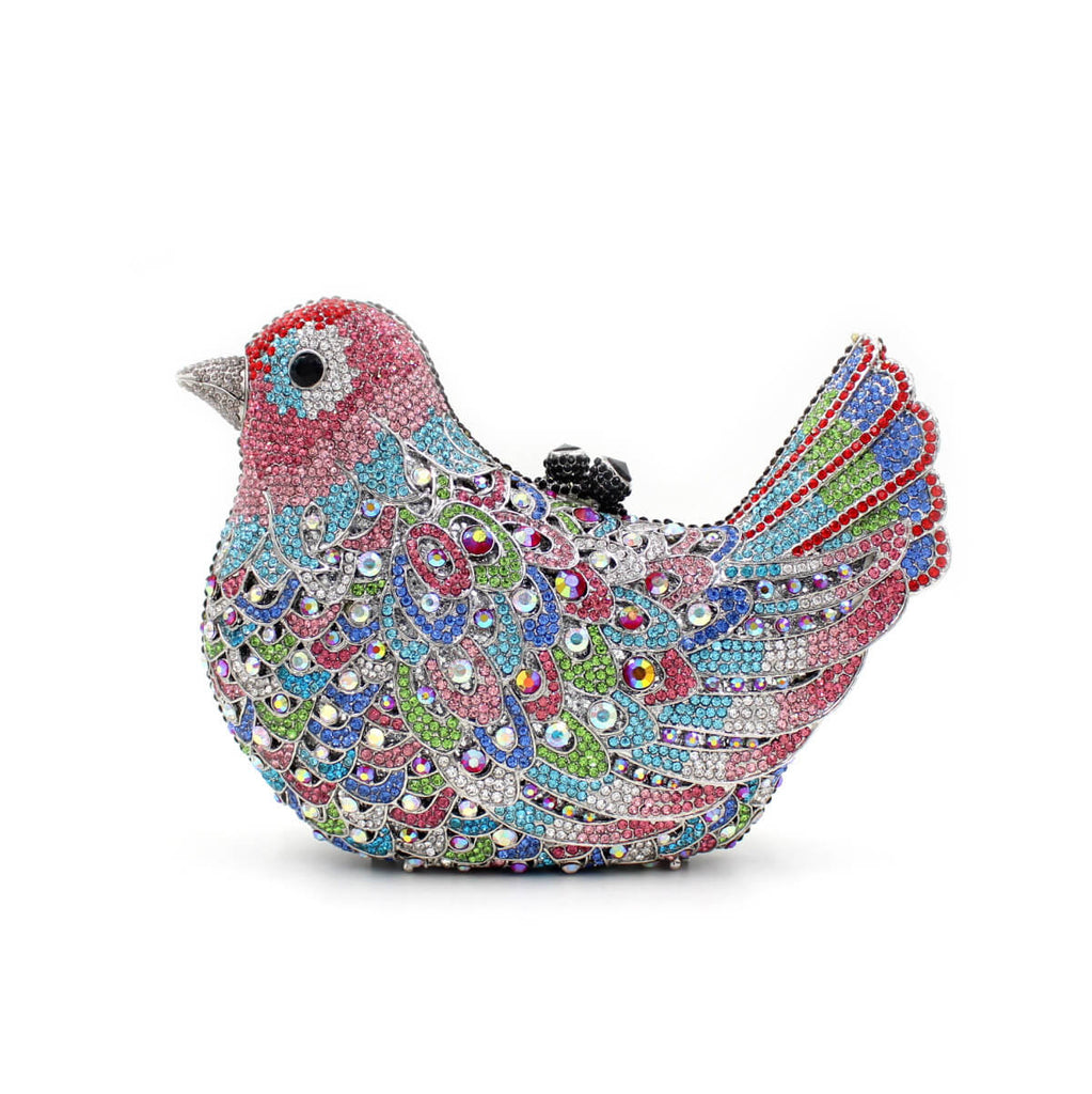 Multicolor Crystal Dove Minaudière