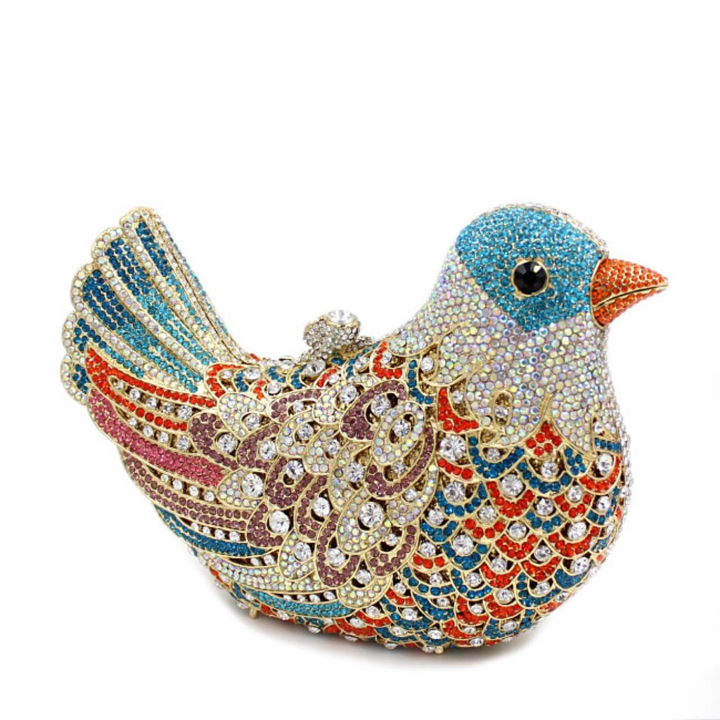 Multicolor Crystal Dove Minaudière