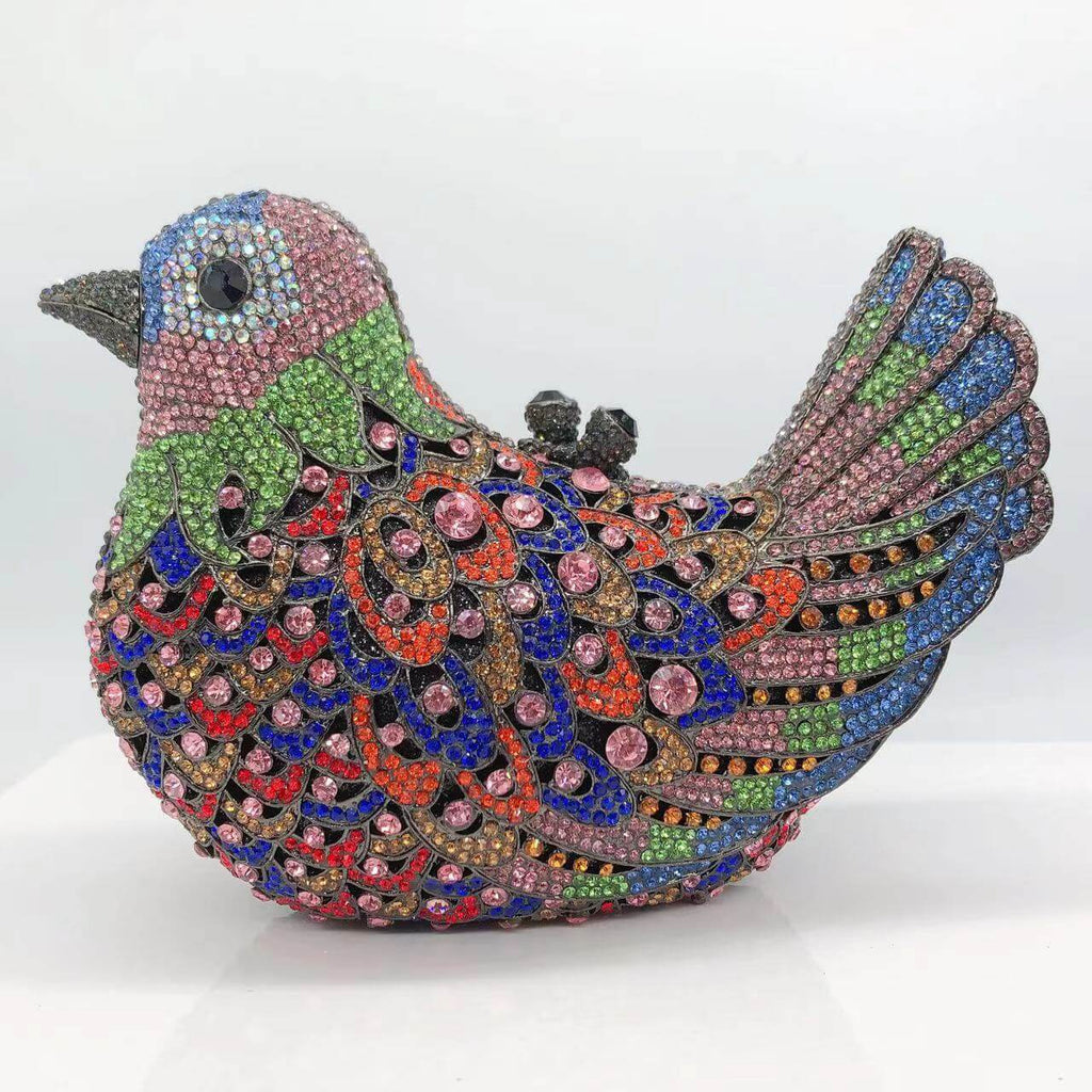 Multicolor Crystal Dove Minaudière