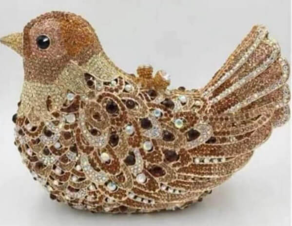Multicolor Crystal Dove Minaudière