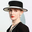 Black White Elegant Flat Brimmed Hat Wool Felt Fedoras - - Luxury Accessories by WAAMII