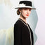 Black White Elegant Flat Brimmed Hat Wool Felt Fedoras - - Luxury Accessories by WAAMII