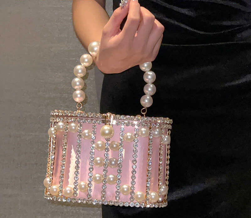 Lisa Pearl Beaded Clutch Bridal Handbag - - Luxury bags by WAAMII