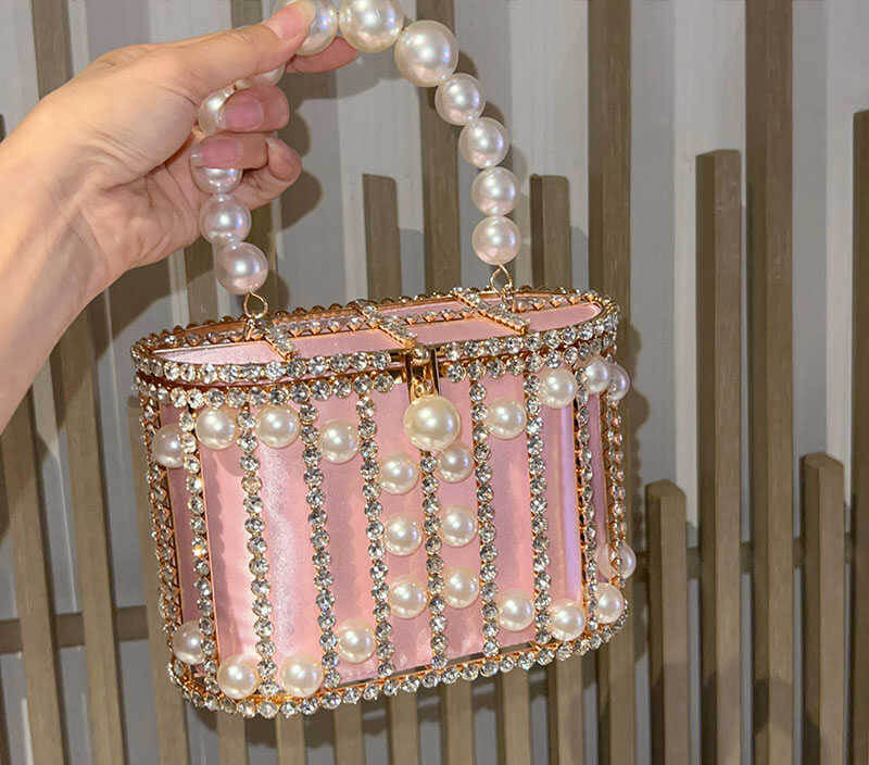 Lisa Pearl Beaded Clutch Bridal Handbag - - Luxury bags by WAAMII