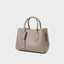 Gray genuine leather office tote bag front view