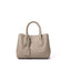 Gray genuine leather office tote bag front view