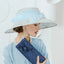 Elegant Linen Wide-Brim Kentucky Derby Hat for Women