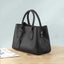 Elegant black handbag with top handles for work