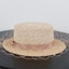Beige coffee mix raffia bucket hat front view