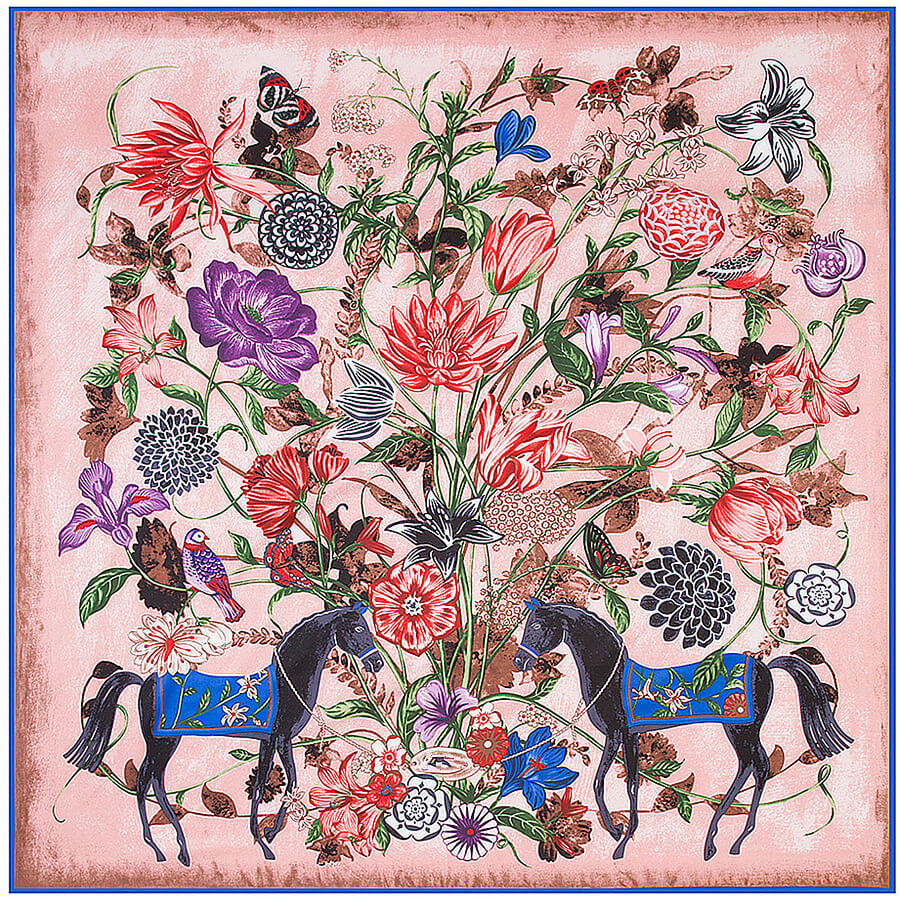 130*130CM 100% Imitation Silk Twill Silk Square Scarf Scarves Floral Tree Print Scarf-Multi Colors - - Luxury Accessories by WAAMII