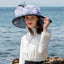 Wide Brim Women Organza Bucket Hat Fascinators Fedora Church Hat - White black/13cm brim - Luxury Accessories by WAAMII