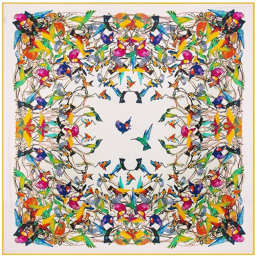 130*130CM 100% Imitation Silk Twill Silk Square Scarf Scarves Floral Tree Print Scarf-Multi Colors - - Luxury Accessories by WAAMII