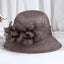 Coffee Sinamay summer derby hat with flower accents and veil