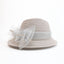 Women's Vintage Style Hat with Bow and Sheer Mesh Embellishment