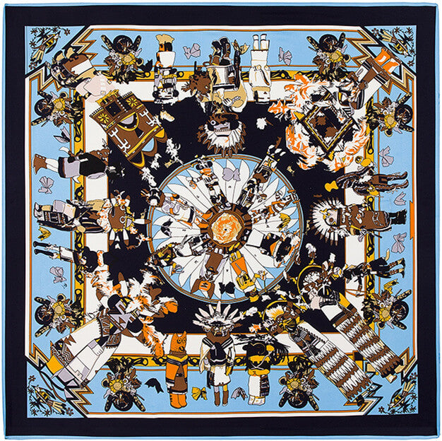 130*130CM 100% Imitation Silk Twill Silk Square Scarf Scarves Floral Tree Print Scarf-Multi Colors - - Luxury Accessories by WAAMII