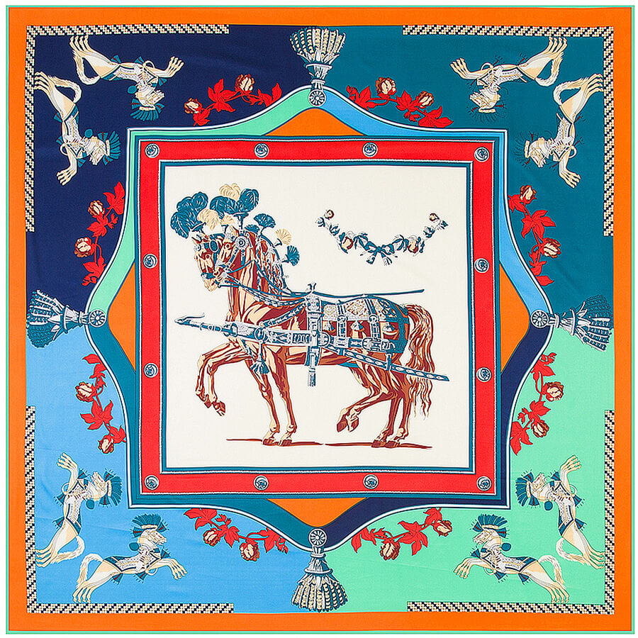 130*130CM 100% Imitation Silk Twill Silk Square Scarf Scarves Floral Tree Print Scarf-Multi Colors - - Luxury Accessories by WAAMII