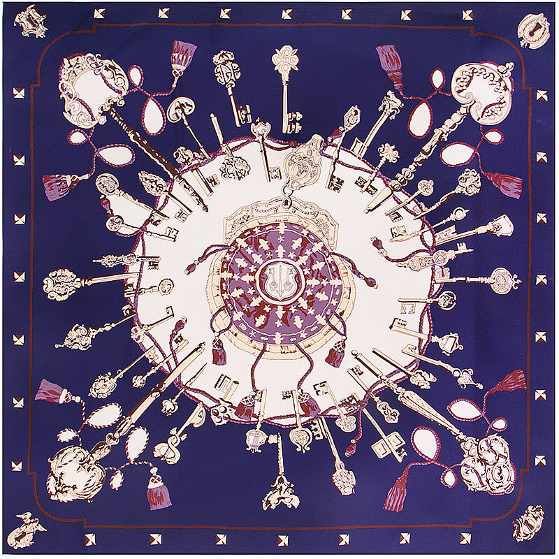 130*130CM 100% Imitation Silk Twill Silk Square Scarf Scarves Floral Tree Print Scarf-Multi Colors Accessories WAAMII