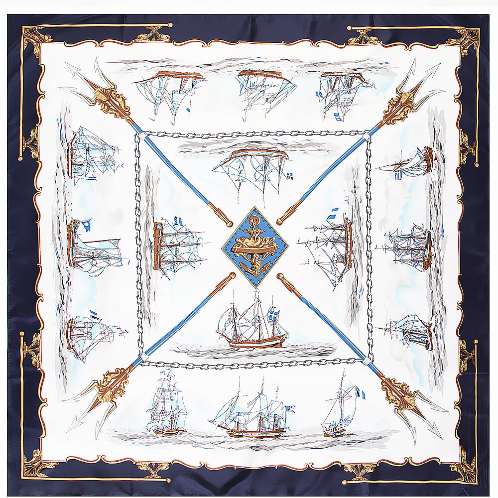 130*130CM 100% Imitation Silk Twill Silk Square Scarf Scarves Floral Tree Print Scarf-Multi Colors Accessories WAAMII