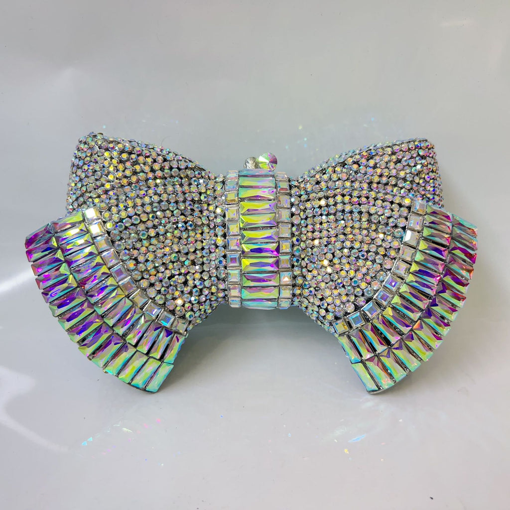 Myra Crystal Luxury Butterfly Clutch Purse - Silver AB - Luxury bags by WAAMII