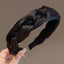Twist Solid Black Headband with Rhinestones