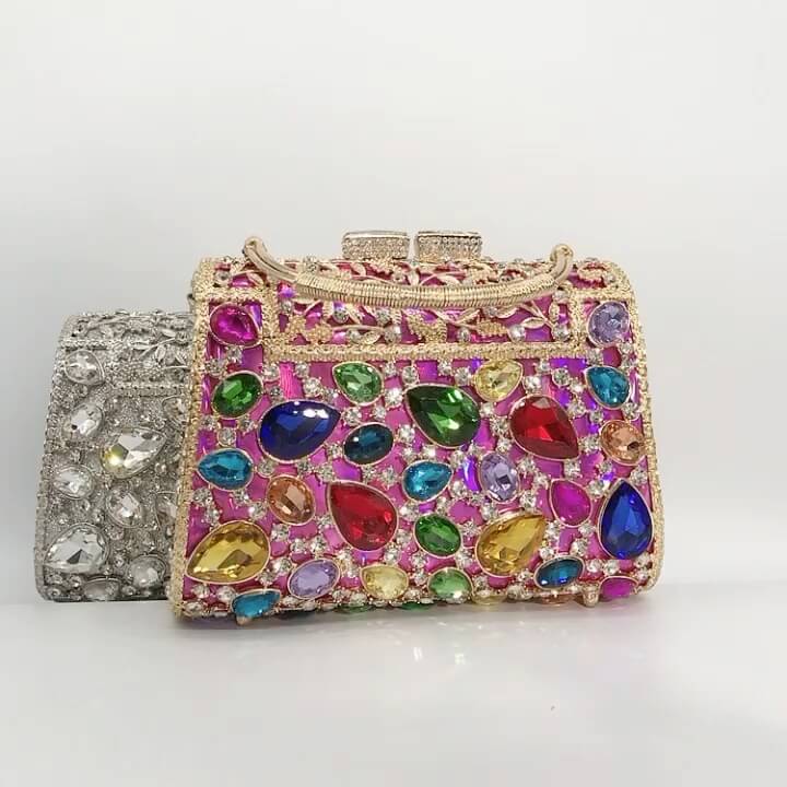 Gemma Fleur Rain Rhinestone Clutch - Main product view (1) - WAAMII