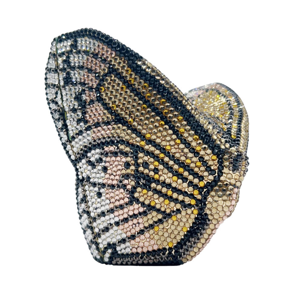 Flutteria Butterfly Wings Clutch Purse in black gold - WAAMII