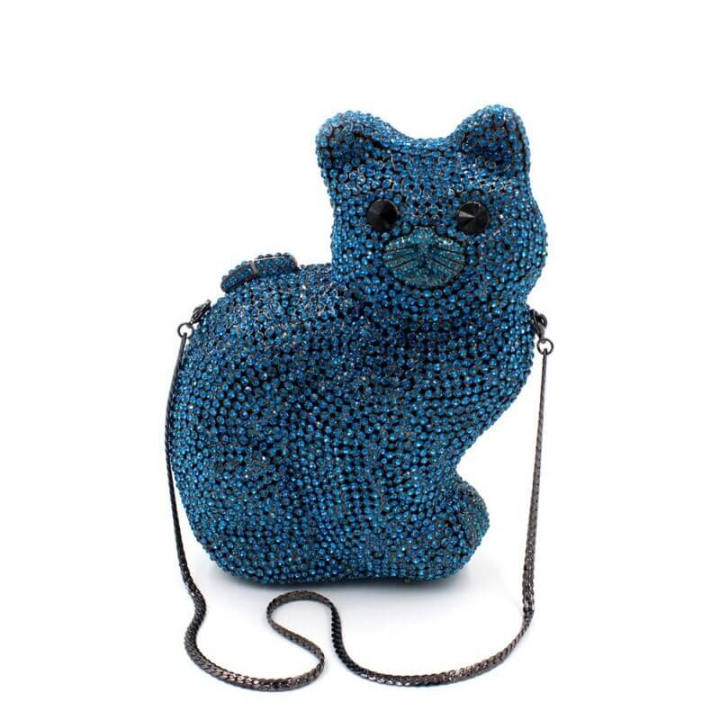 Sparkle Meow Kitty Rhinestone Clutch Purse - Back view (5) - WAAMII