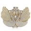 Swan Embrace Crystal Evening Clutch in Gold with White Diamonds - WAAMII