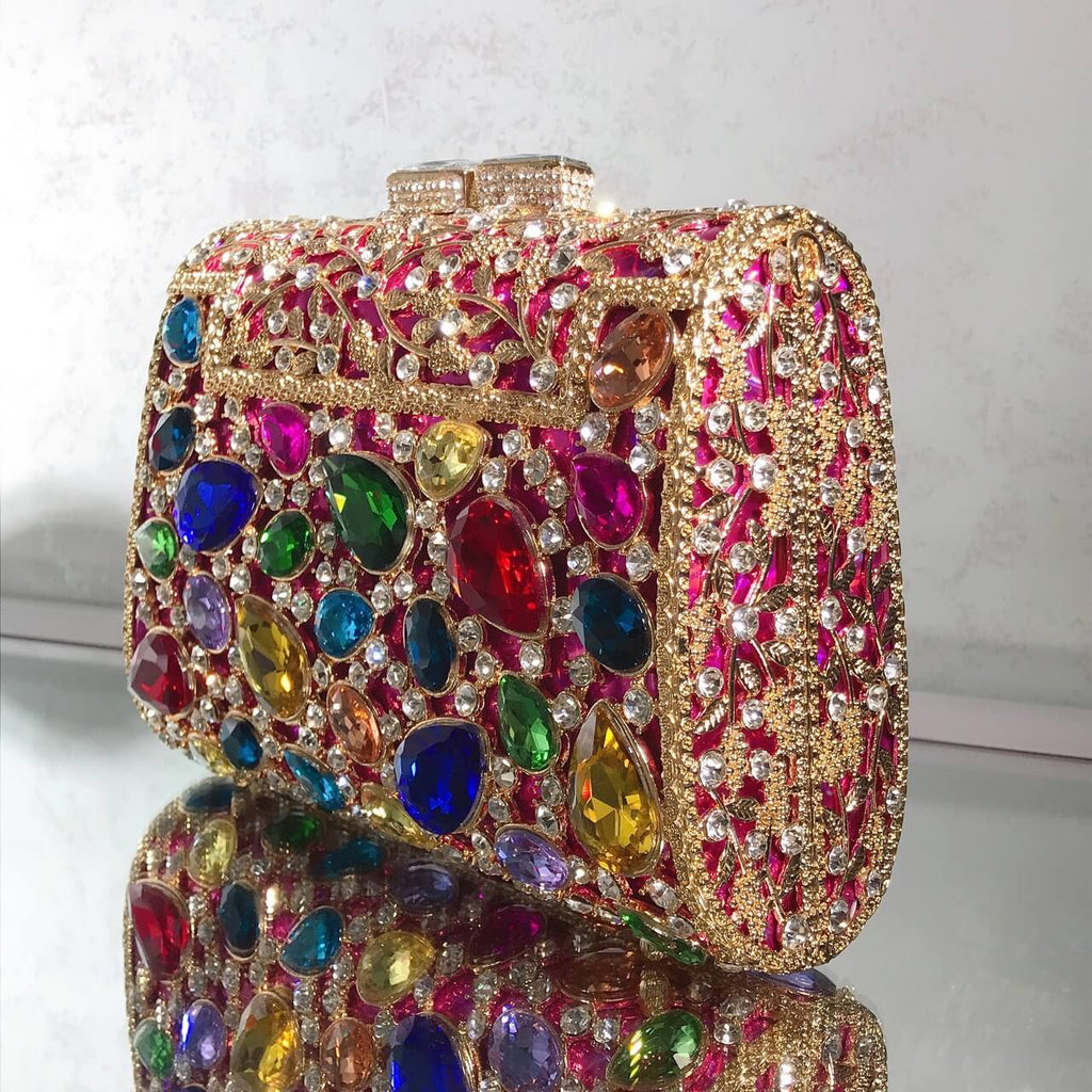 Gemma Fleur Rain Rhinestone Clutch - 详情-08 view - WAAMII