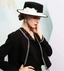 Black White Elegant Flat Brimmed Hat Wool Felt Fedoras - - Luxury Accessories by WAAMII