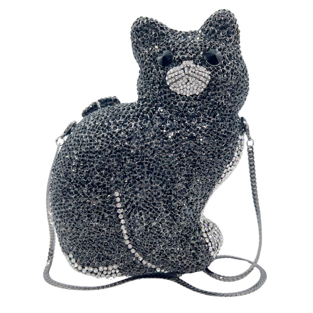 Sparkle Meow Kitty Rhinestone Clutch Purse - 详情-28 view - WAAMII